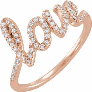14K Rose Gold 1/4 CTW Natural Diamond Love Ring