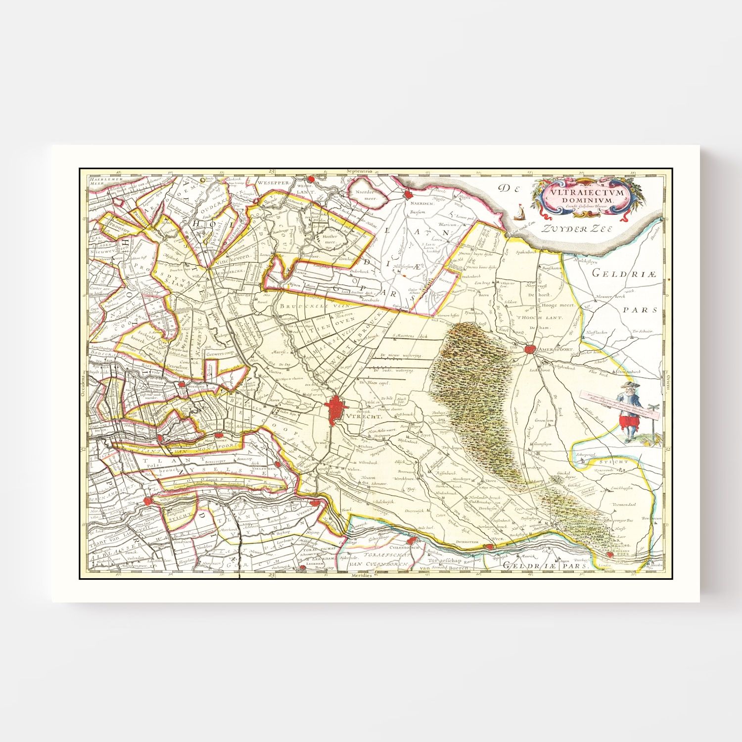 Vintage Map of Utrecht, Holland 1665