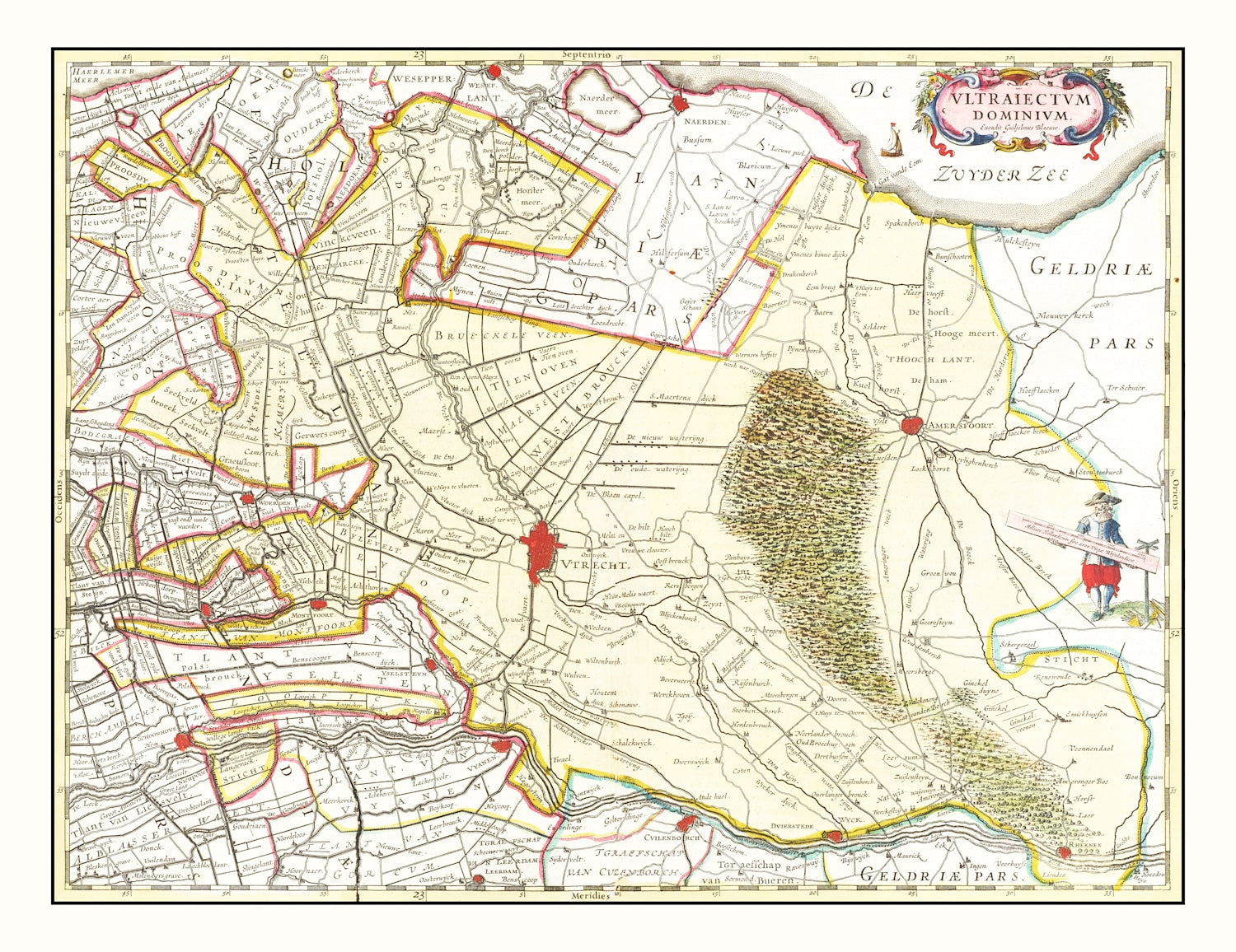 Vintage Map of Utrecht, Holland 1665