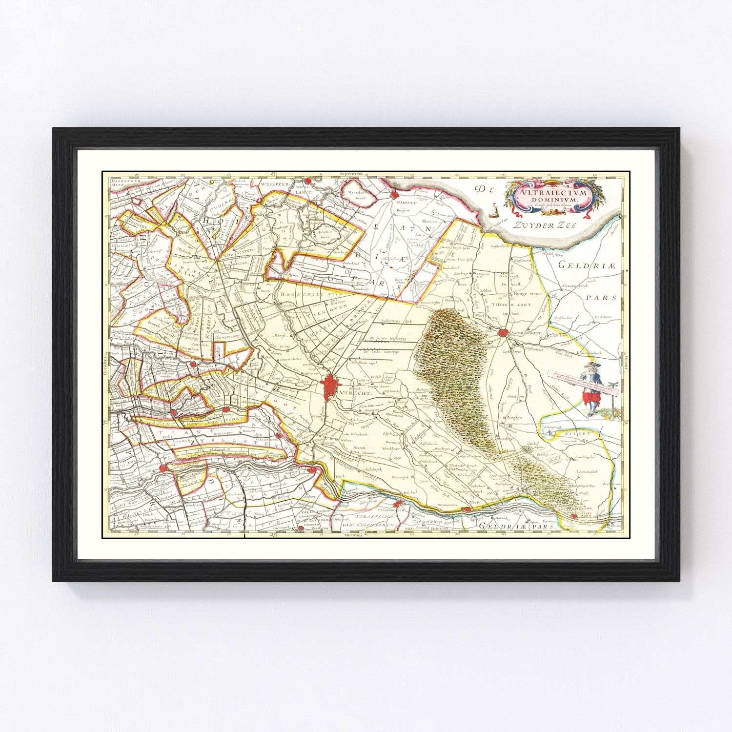 Vintage Map of Utrecht, Holland 1665