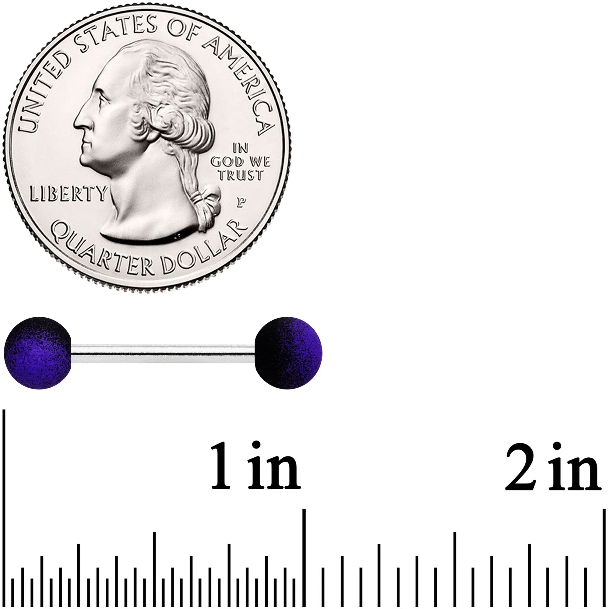 Purple Black Ombre Soft Finish Barbell Tongue Ring