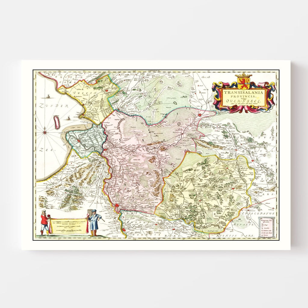 Vintage Map of Overijssel, Holland 1665