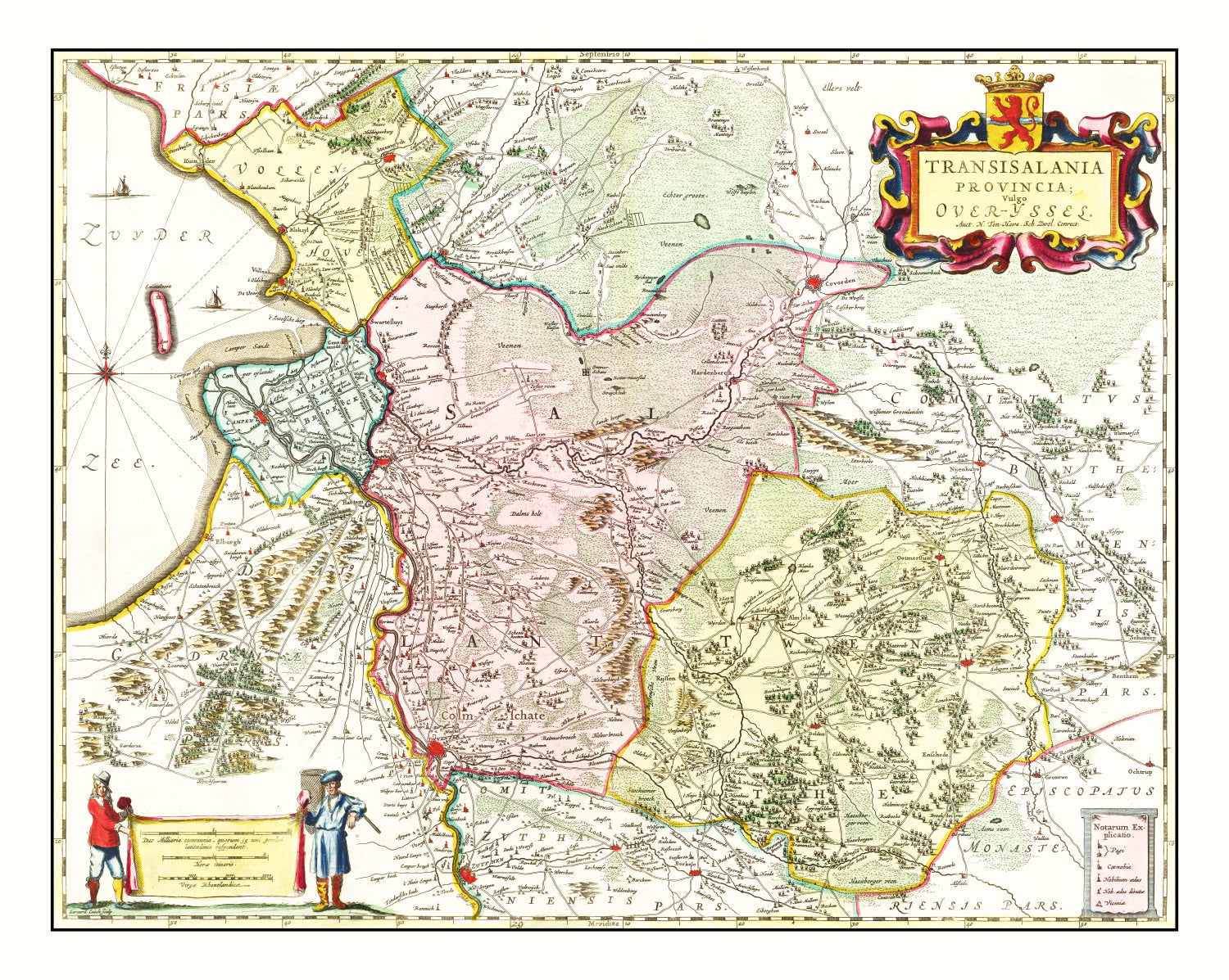 Vintage Map of Overijssel, Holland 1665