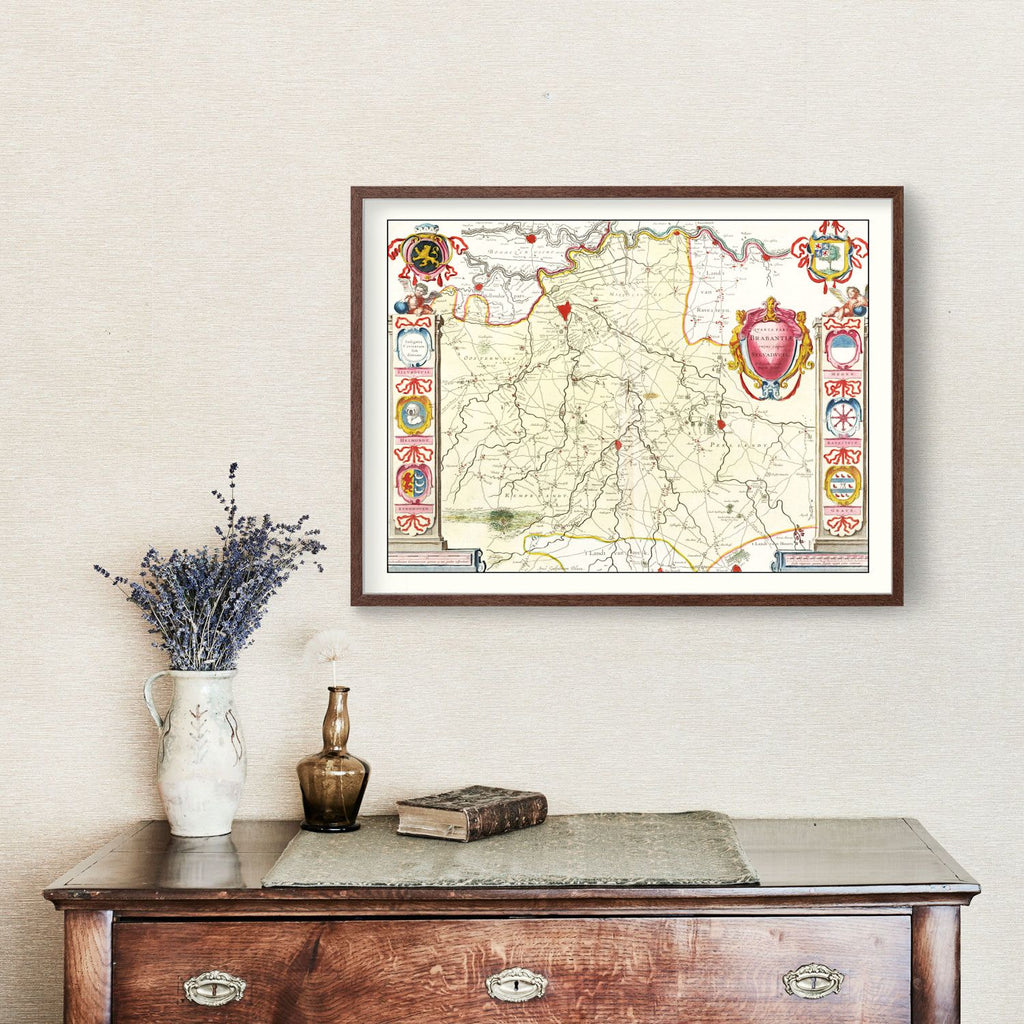 Vintage Map of Brabant, Holland 1665