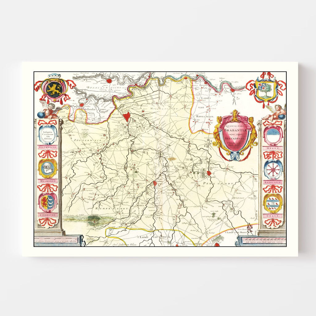 Vintage Map of Brabant, Holland 1665