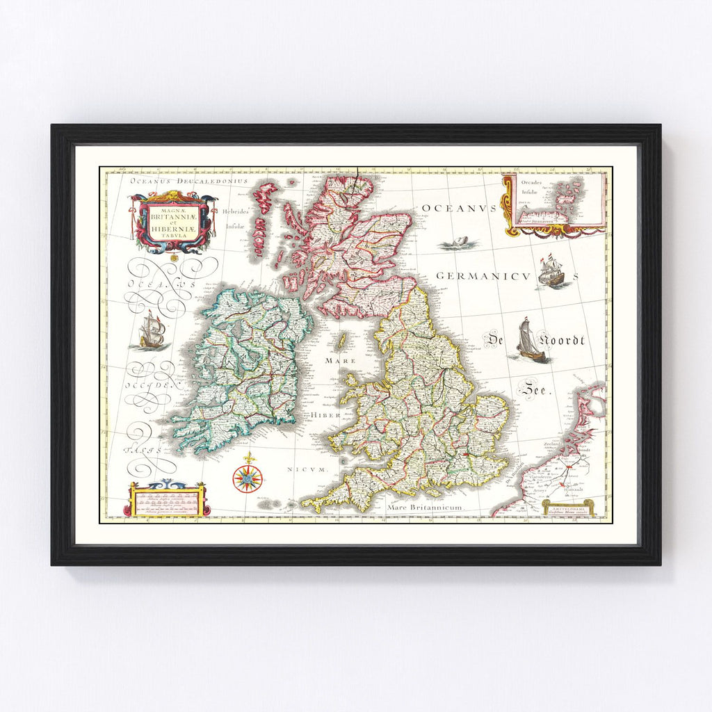 Vintage Map of the British Isles 1665