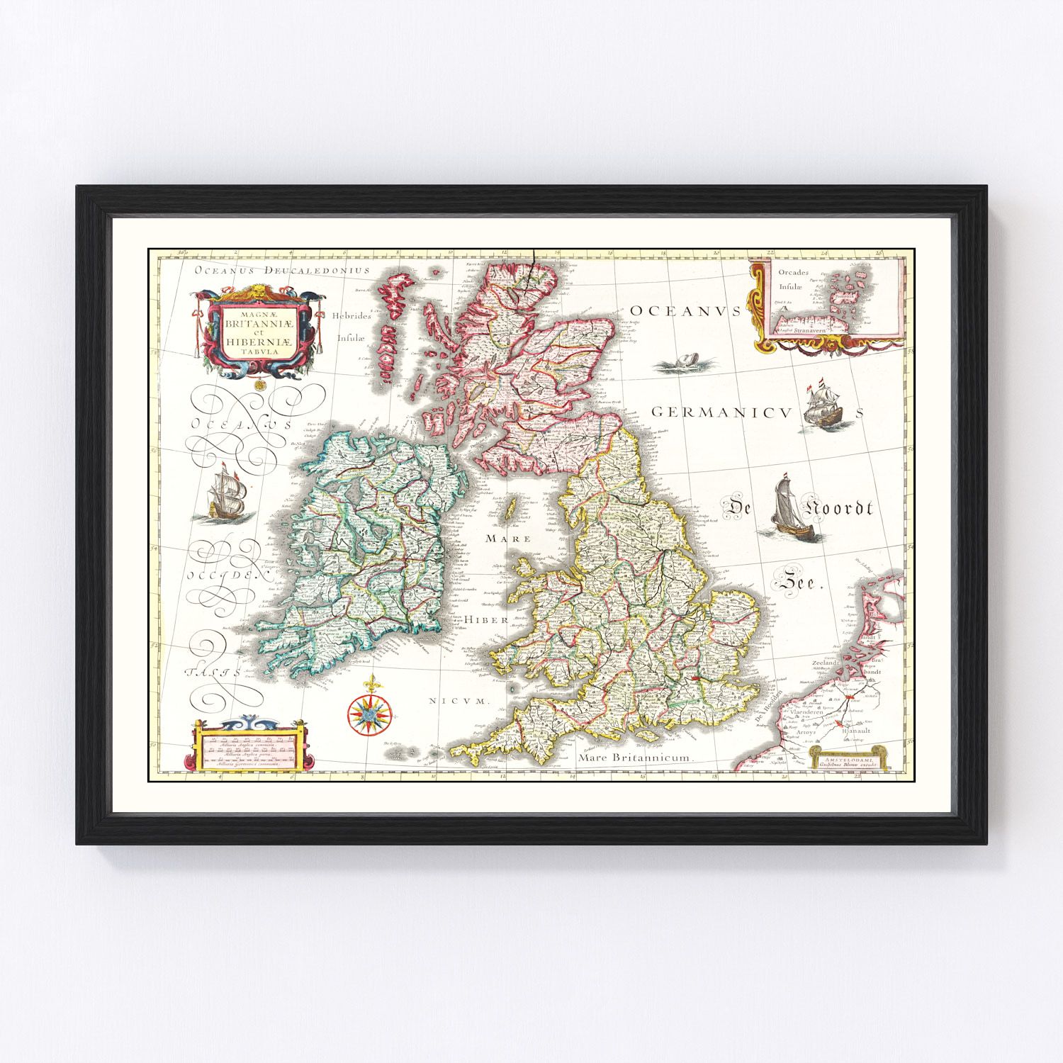 Vintage Map of the British Isles 1665