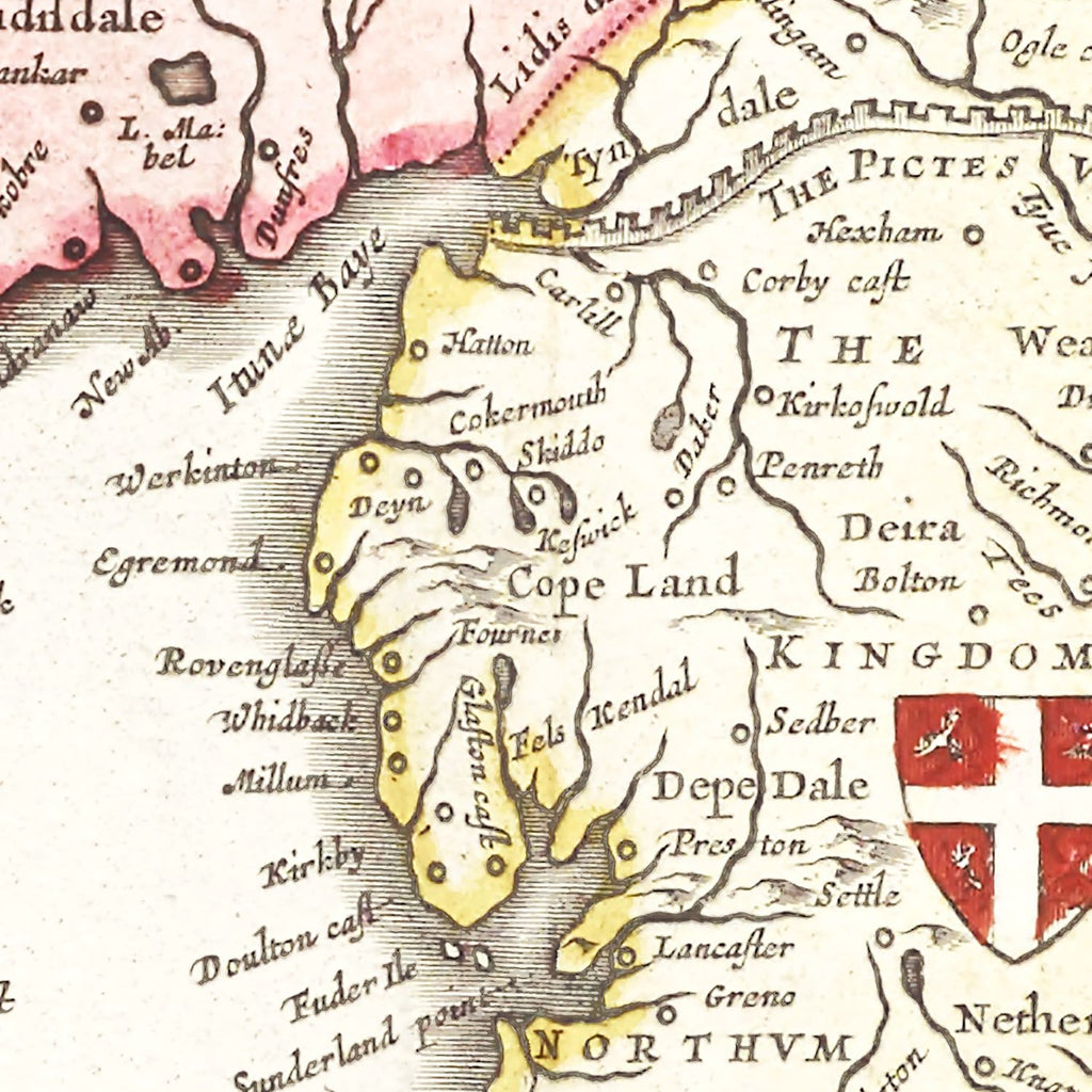 Vintage Map of the Saxon Kingdoms of Britain 1665