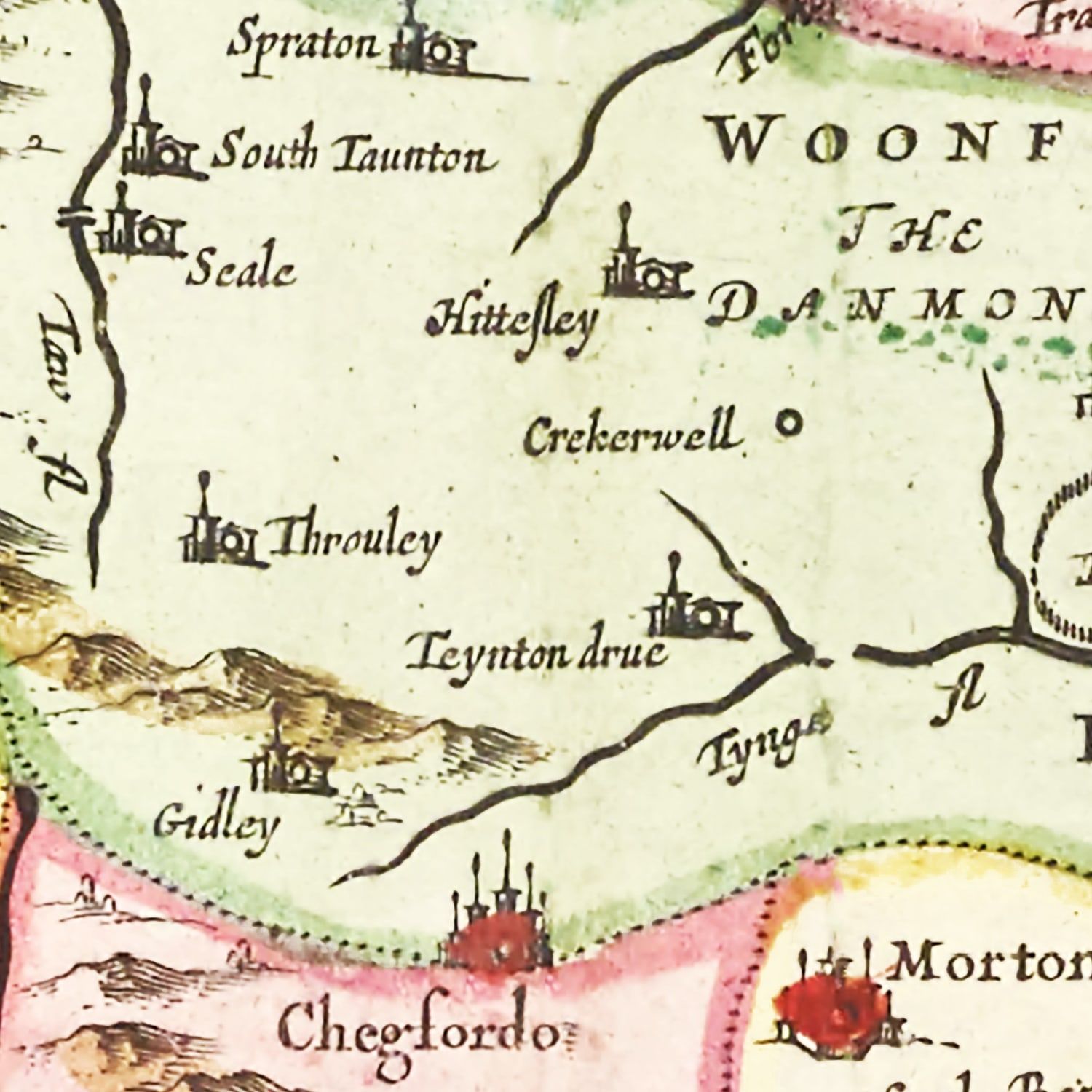 Vintage Map of Devon 1665