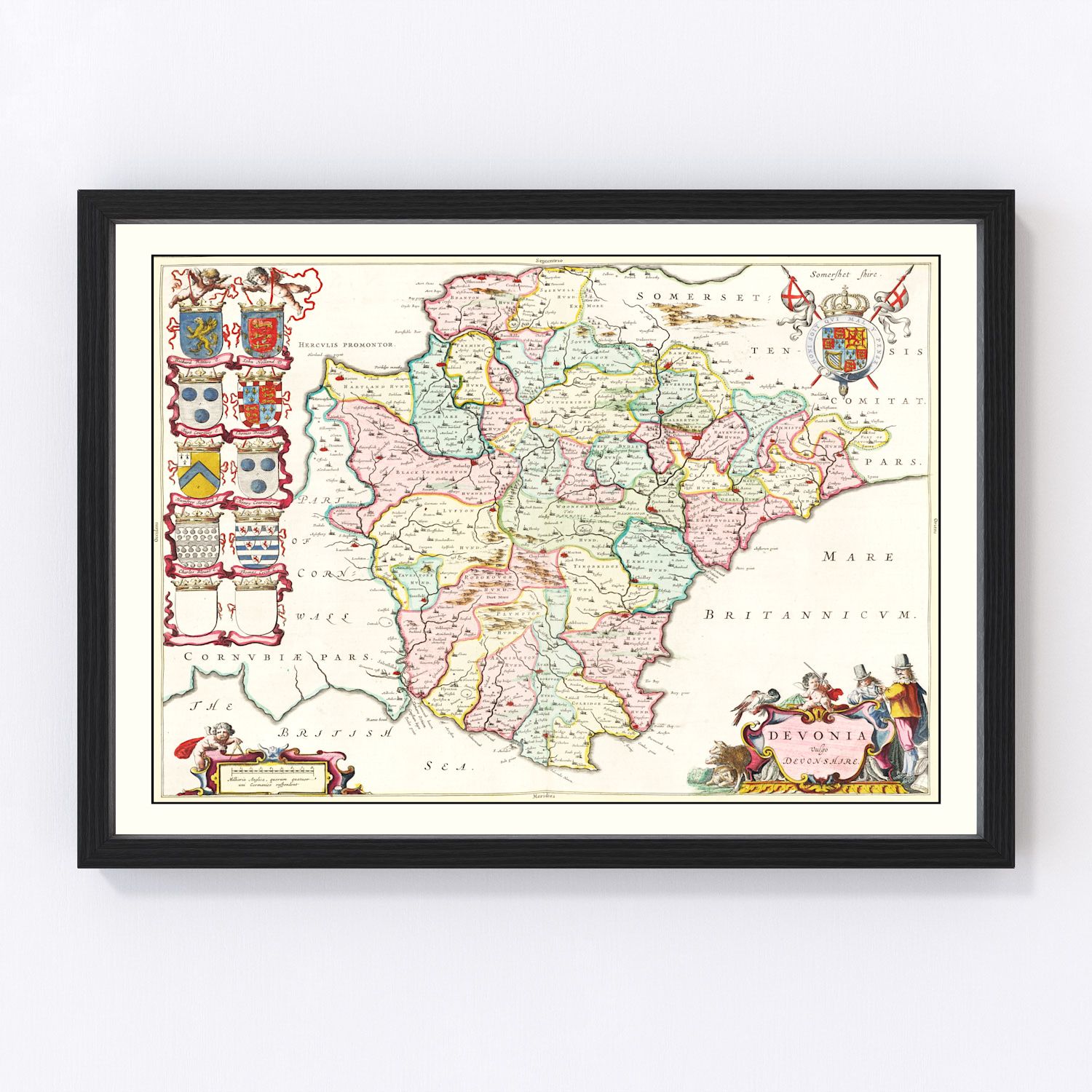 Vintage Map of Devon 1665