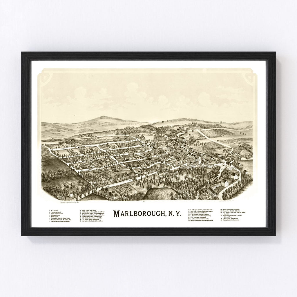 Vintage Map of Malborough, New York 1891