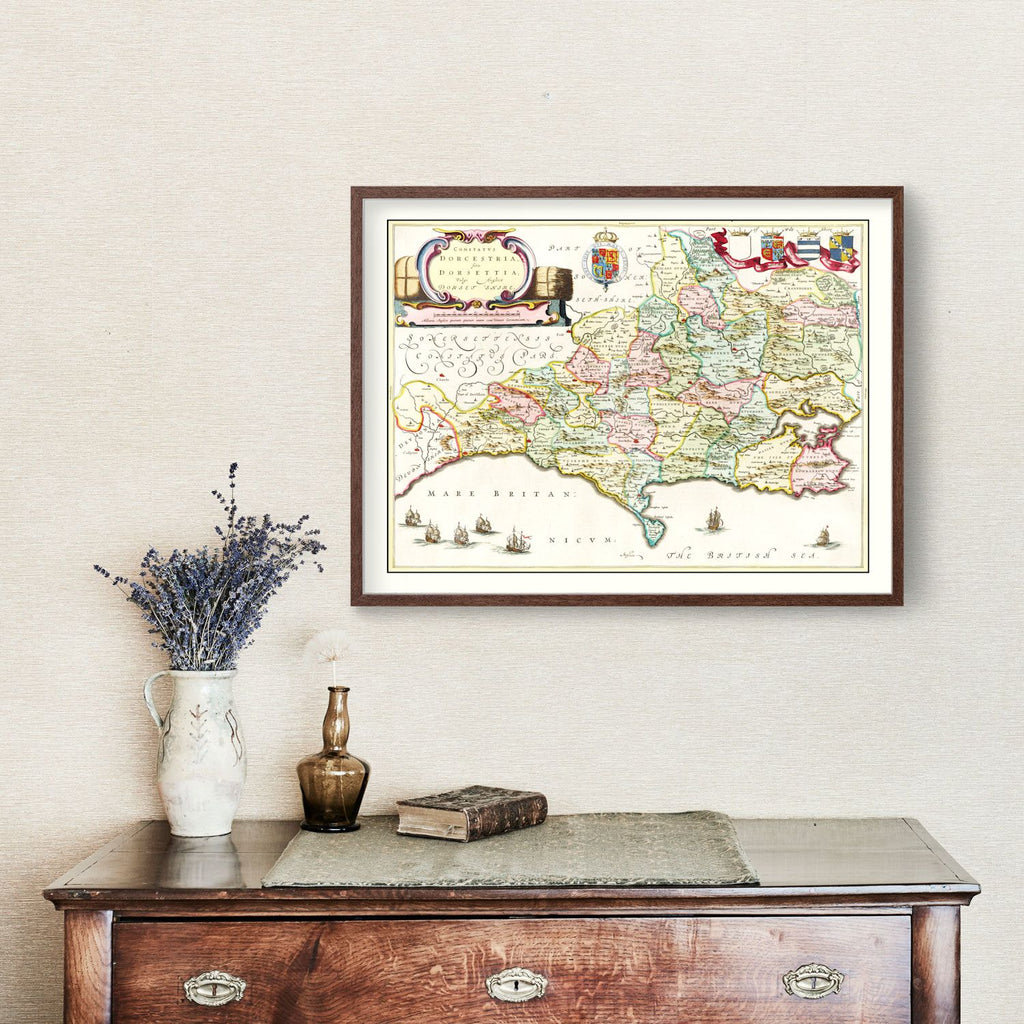 Vintage Map of Dorsetshire 1665