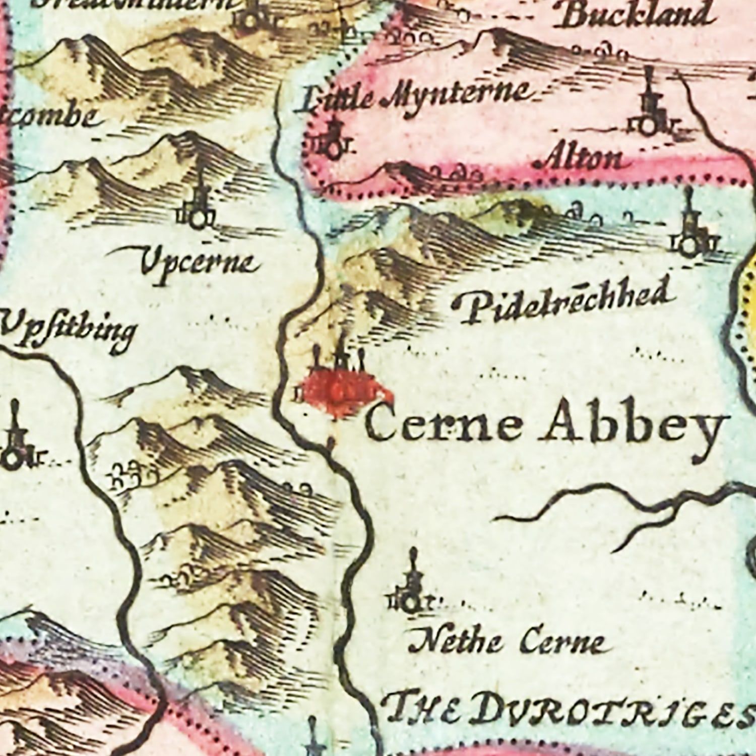 Vintage Map of Dorsetshire 1665
