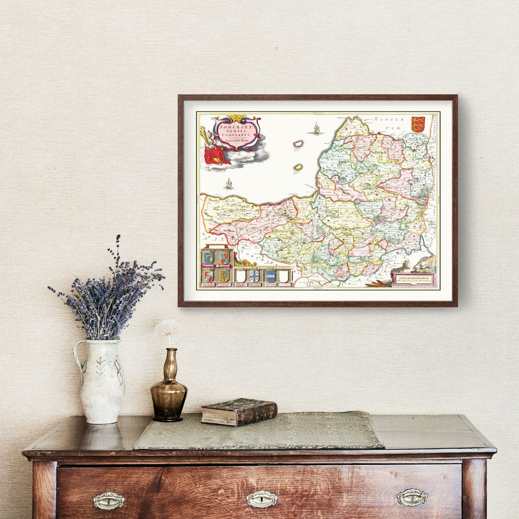 Vintage Map of Somerset 1665