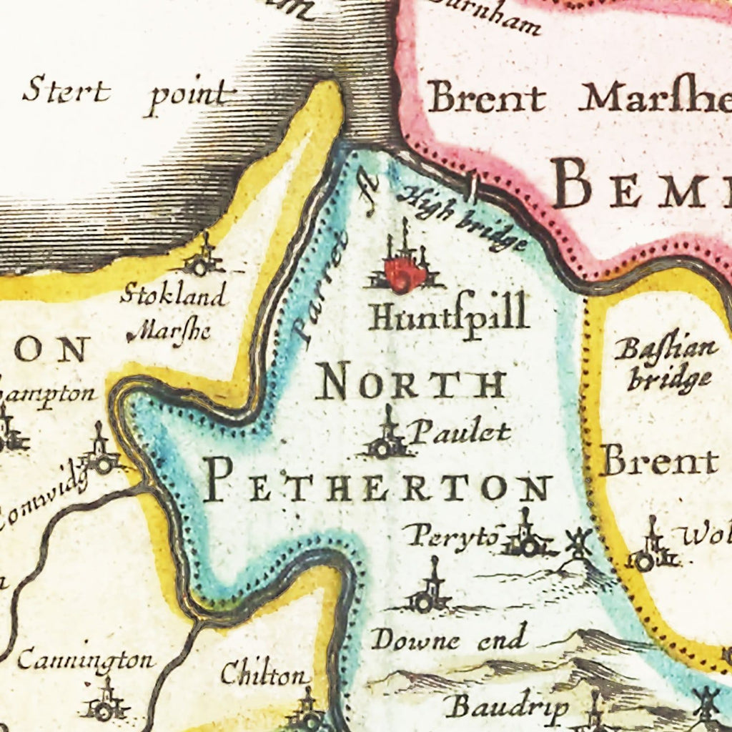 Vintage Map of Somerset 1665
