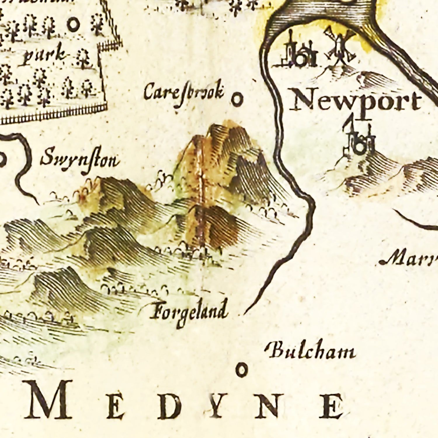Vintage Map of the Isle of Wight 1665
