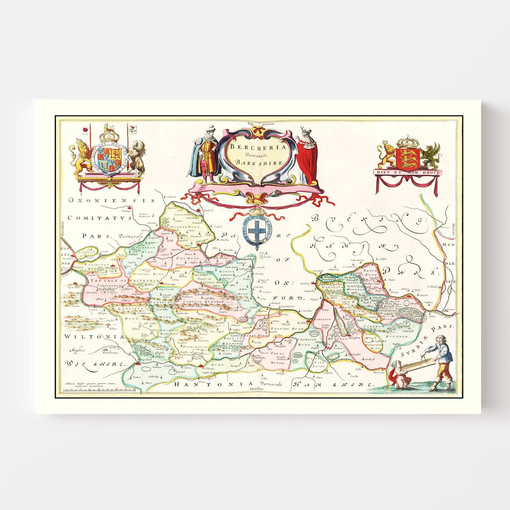 Vintage Map of Berkshire 1665