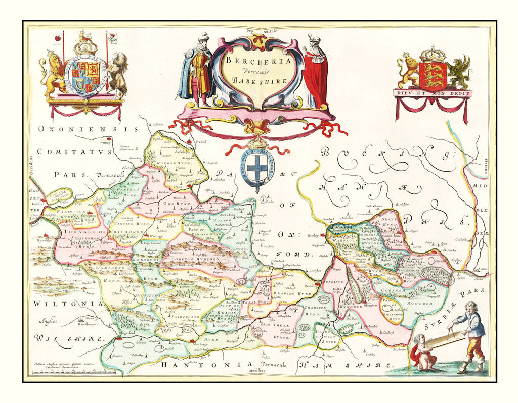 Vintage Map of Berkshire 1665