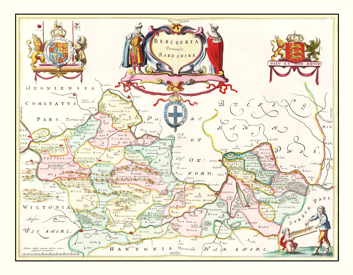 Vintage Map of Berkshire 1665