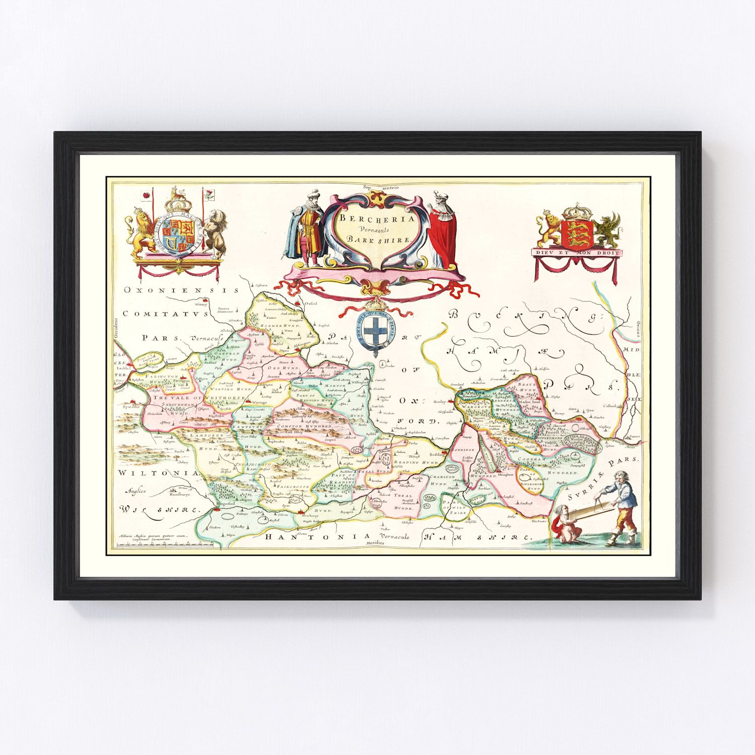 Vintage Map of Berkshire 1665
