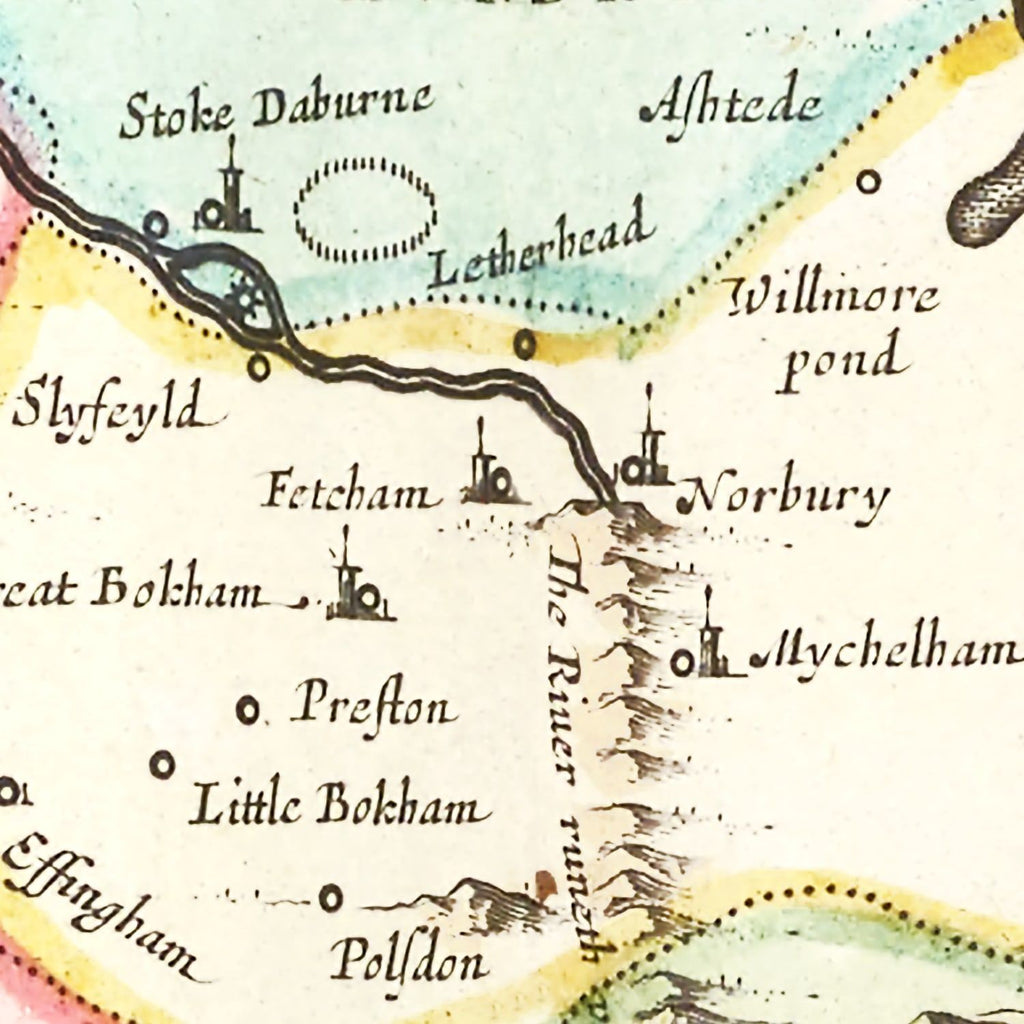 Vintage Map of Surrey 1665