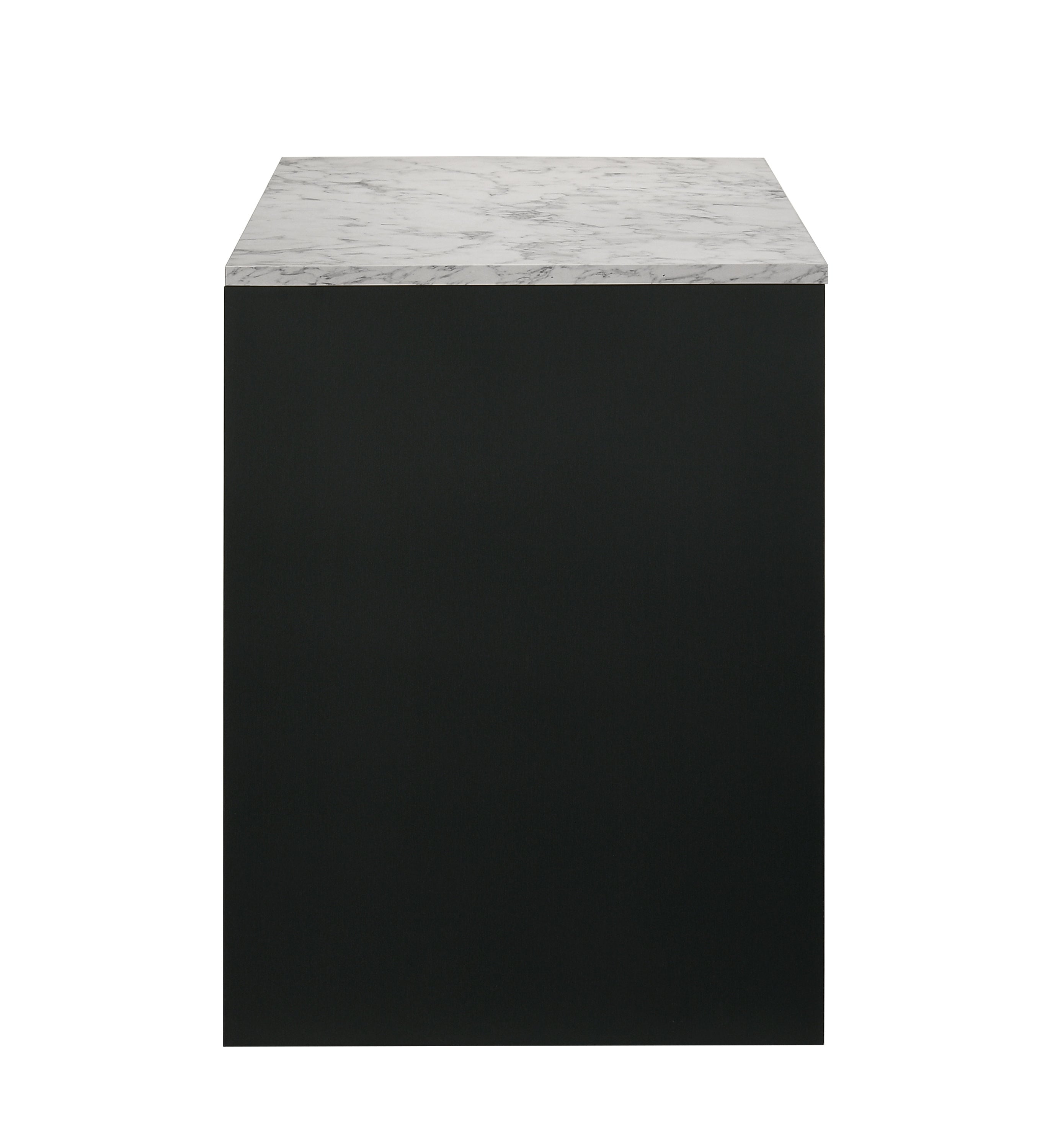1pc Modern Desk Elegance Black Base Stunning Marble Storage Two Drawers Wooden Home Office Furniture White Black