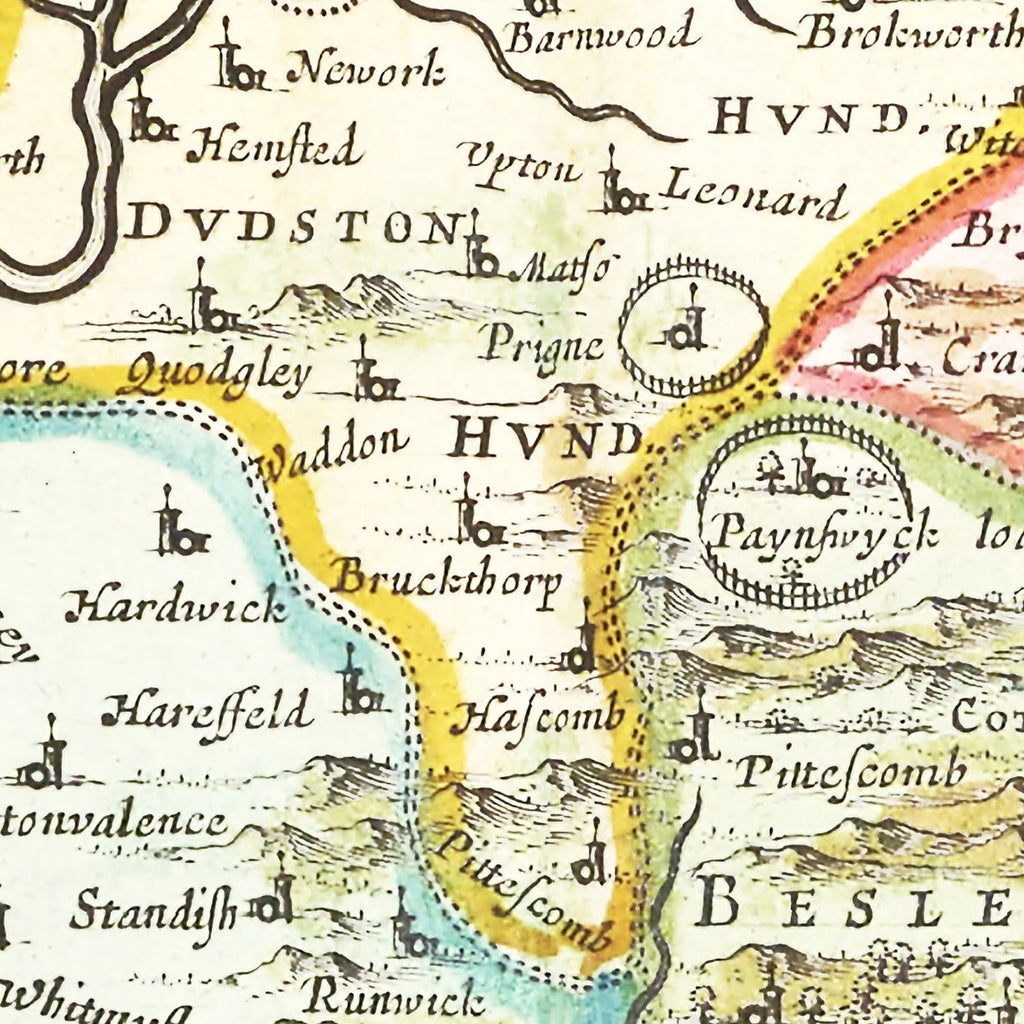 Vintage Map of Gloucestershire 1665