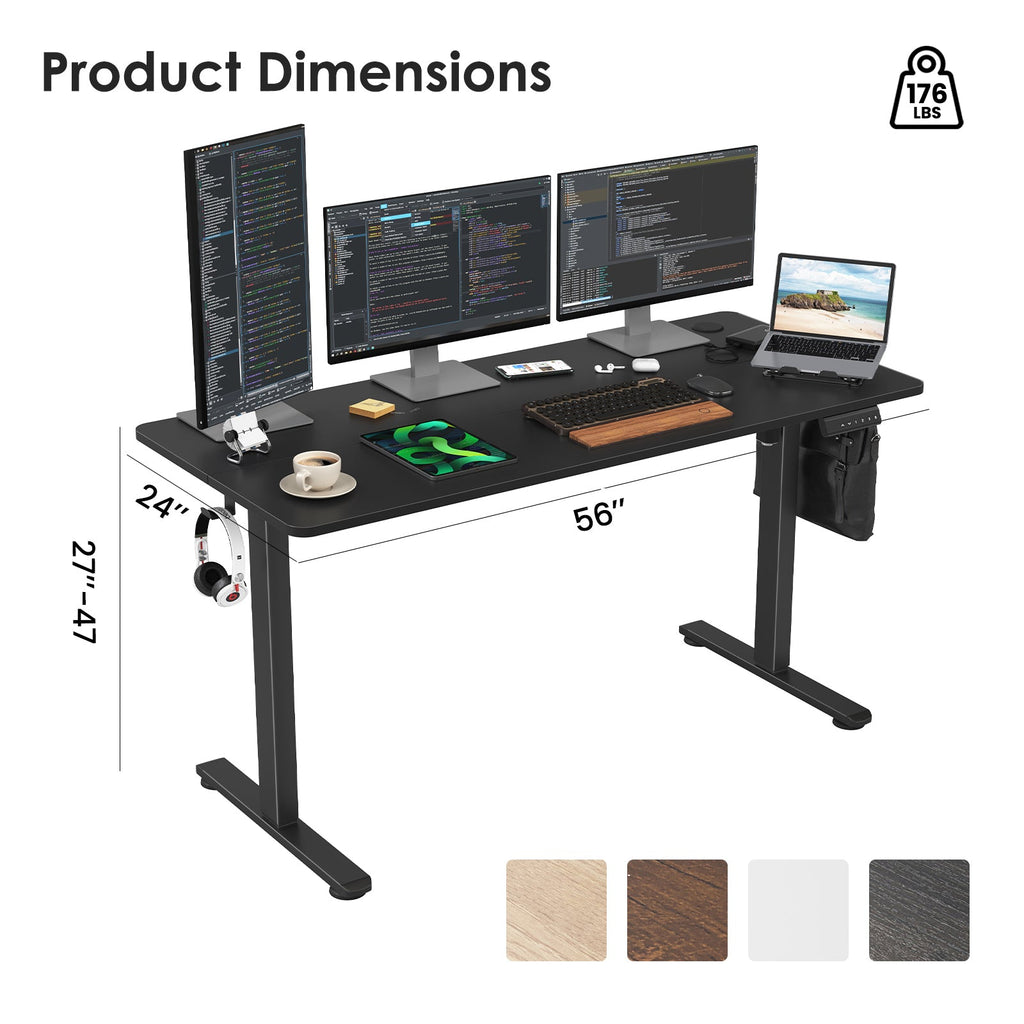 STARY Electric Standing Desk Adjustable Height Sit Stand Home Office Desk with Splice Board