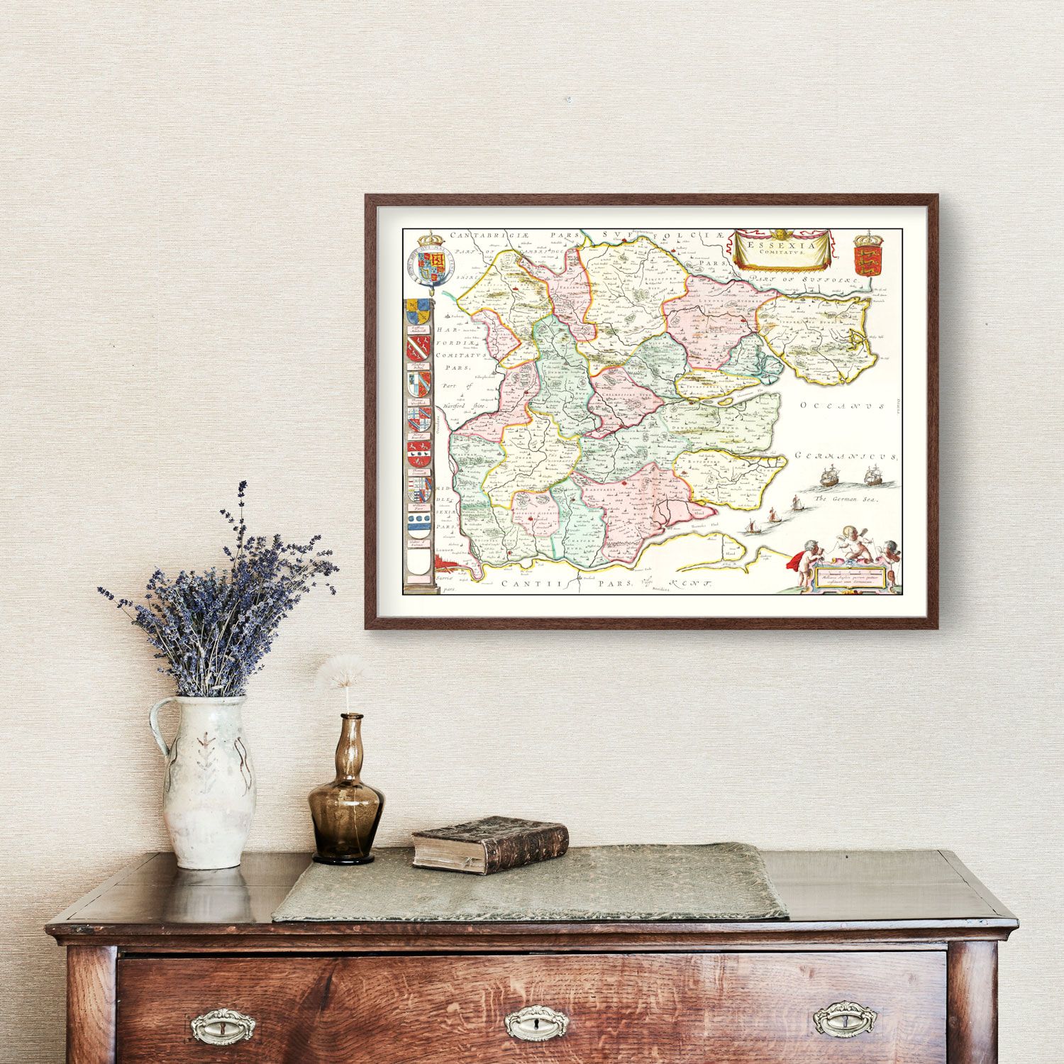 Vintage Map of Essex 1665