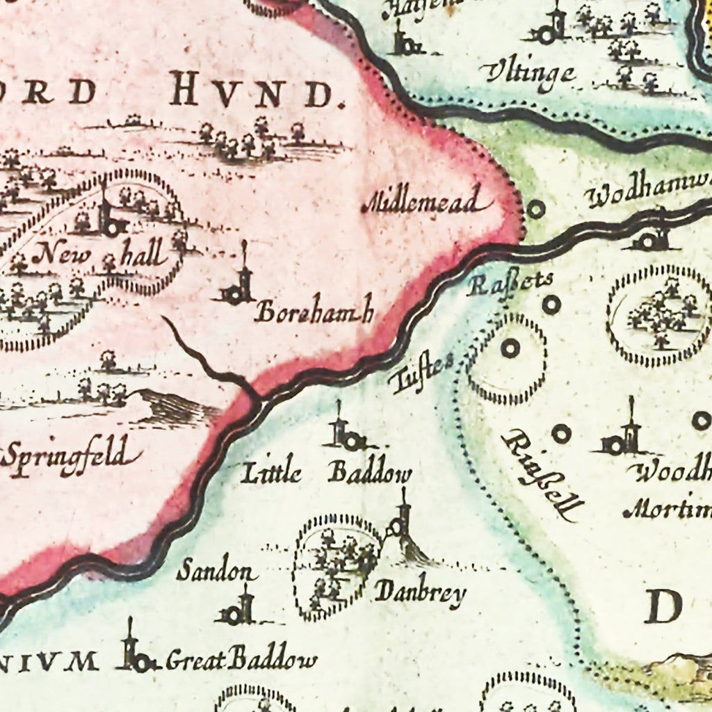 Vintage Map of Essex 1665