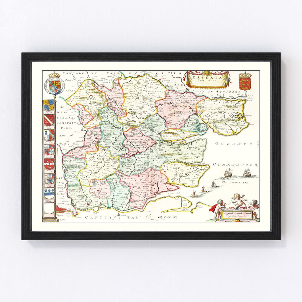 Vintage Map of Essex 1665