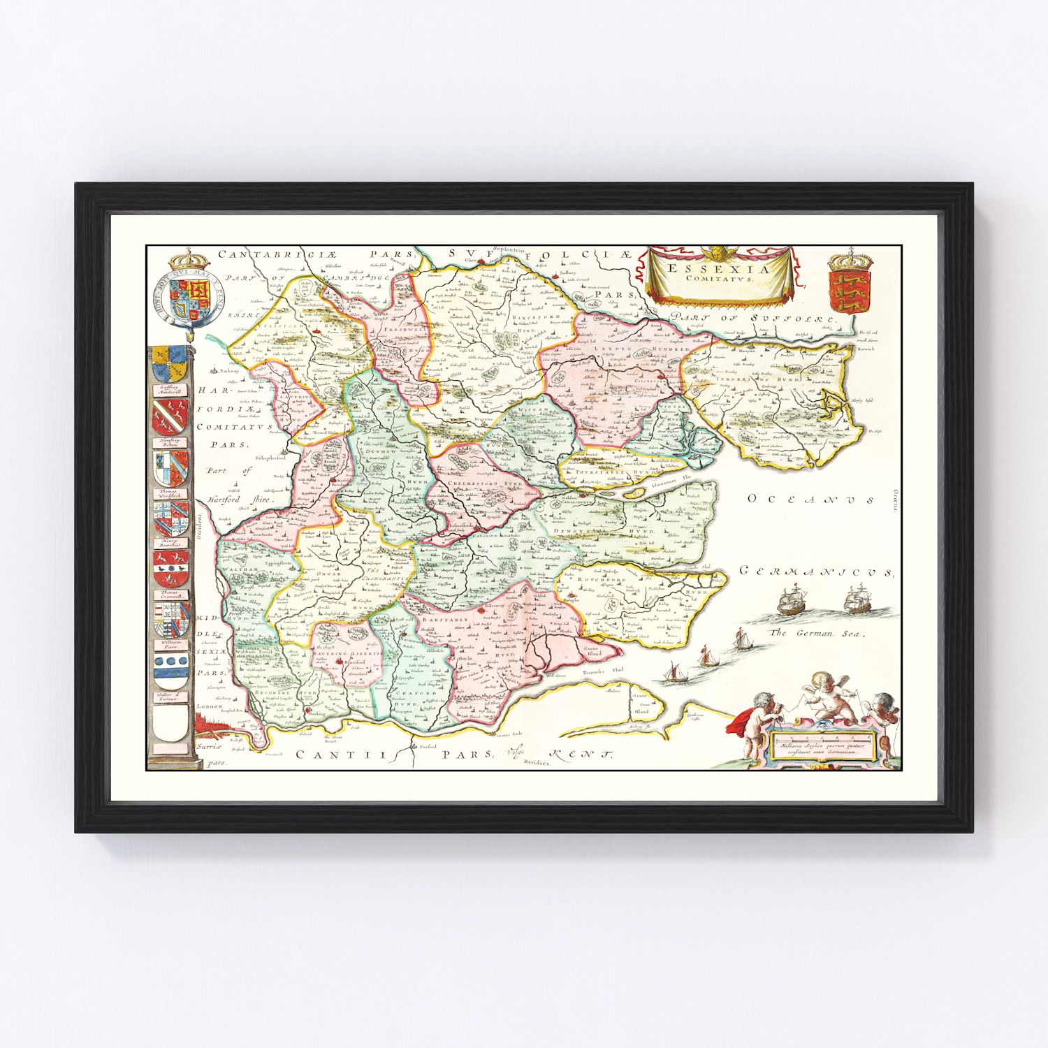 Vintage Map of Essex 1665