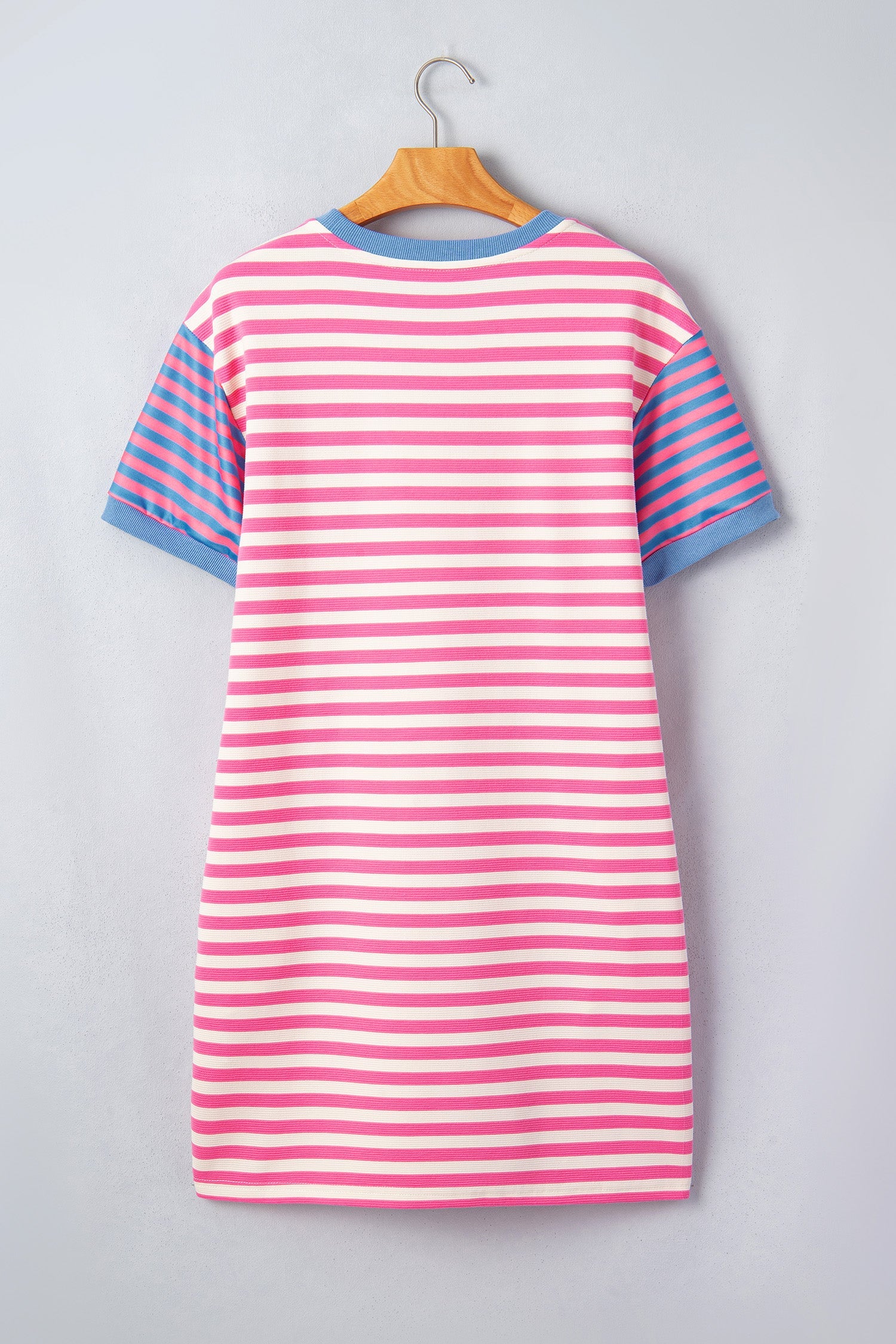 Stripe Patchwork Short Sleeve T-Shirt Dress