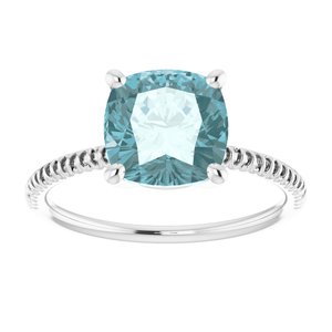 14K White Gold Natural Sky Blue Topaz