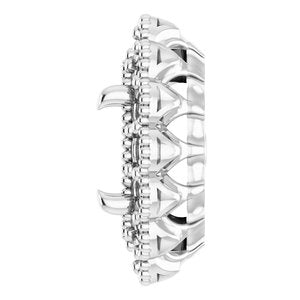 Sterling Silver 7x5 mm Oval Halo-Style Earring Mounting – image 6