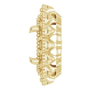 14K Yellow Gold 7x5 mm Oval Halo-Style Earring Mounting – image 6