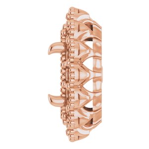 14K Rose Gold 7x5 mm Oval Halo-Style Earring Mounting – image 6