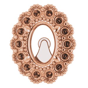 14K Rose Gold 7x5 mm Oval Halo-Style Earring Mounting – image 2