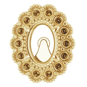 14K Yellow Gold 7x5 mm Oval Halo-Style Earring Mounting – image 2