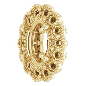 14K Yellow Gold 7x5 mm Oval Halo-Style Earring Mounting – image 4