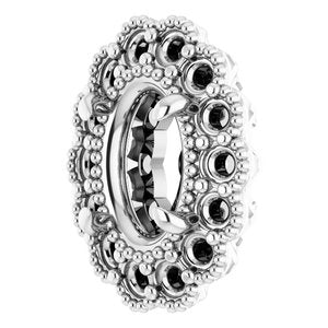 Sterling Silver 7x5 mm Oval Halo-Style Earring Mounting – image 4