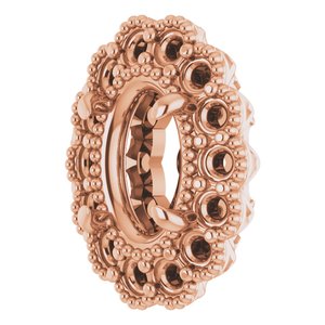 14K Rose Gold 7x5 mm Oval Halo-Style Earring Mounting – image 4