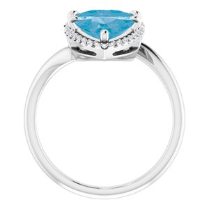 Platinum Natural Swiss Blue Topaz & 1/5 CTW Natural Diamond Ring
