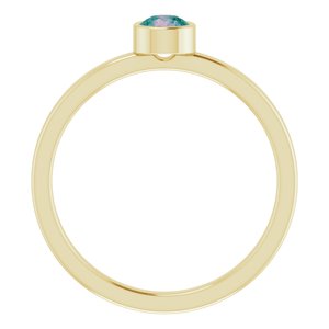 14K Yellow Gold 4 mm Lab-Grown Alexandrite Ring