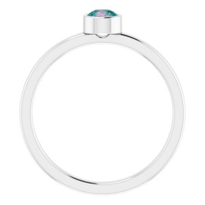14K White Gold 4 mm Lab-Grown Alexandrite Ring