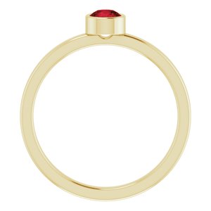 14K Yellow Gold 4 mm Natural Mozambique Garnet Ring