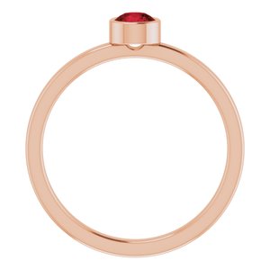 14K Rose Gold 4 mm Natural Mozambique Garnet Ring