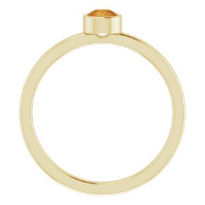 14K Yellow Gold 4 mm Natural Citrine Ring