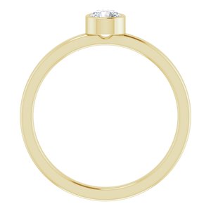 14K Yellow Gold 4 mm Natural White Sapphire Ring