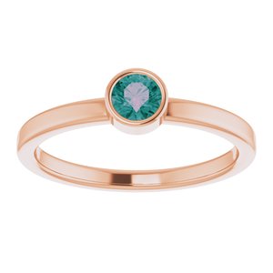 14K Rose Gold 4 mm Lab-Grown Alexandrite Ring